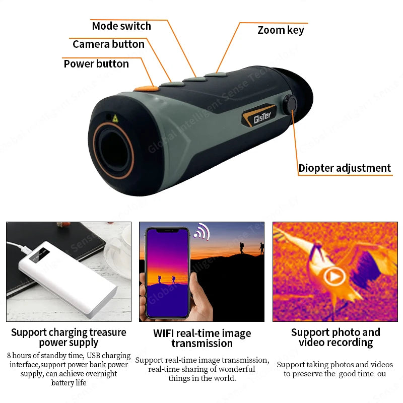 Caméra Thermique Monoculaire pour Chasse et Observation Nocturne