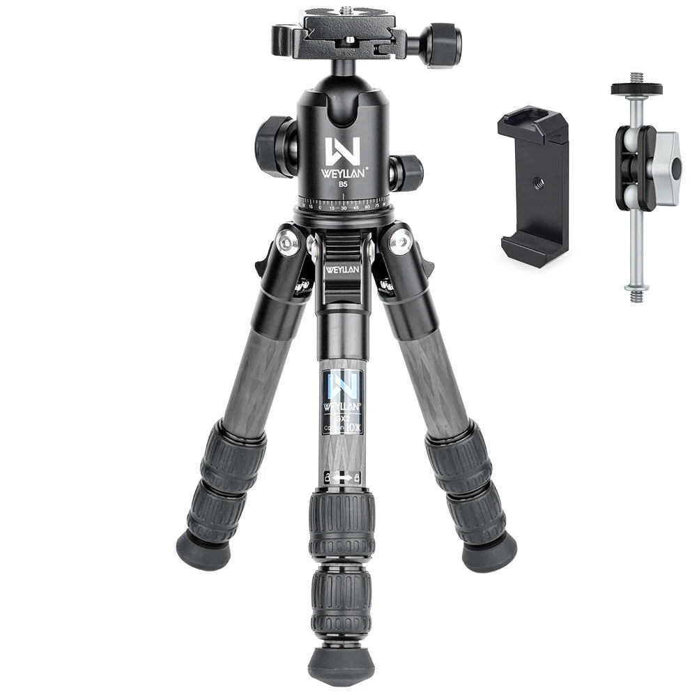 Trépied de Table Léger en Fibre de Carbone pour Appareil Photo DSLR 10kg