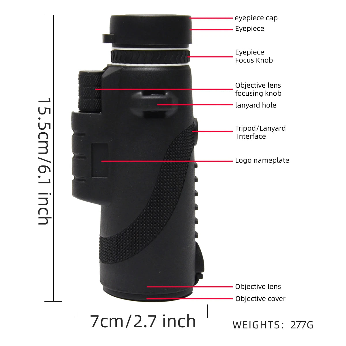 Monoculaire HD 80x100 : Vision Nocturne, Portée Longue, Étanchéité IPX4