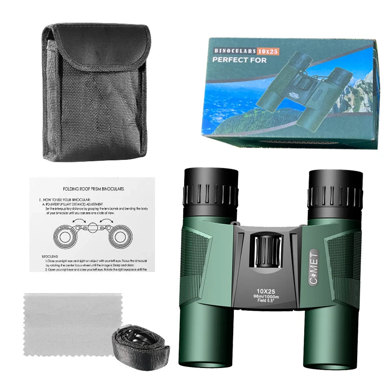 Jumelles Compactes 10X25 Légeres et Pliables pour Observation d'Oiseaux