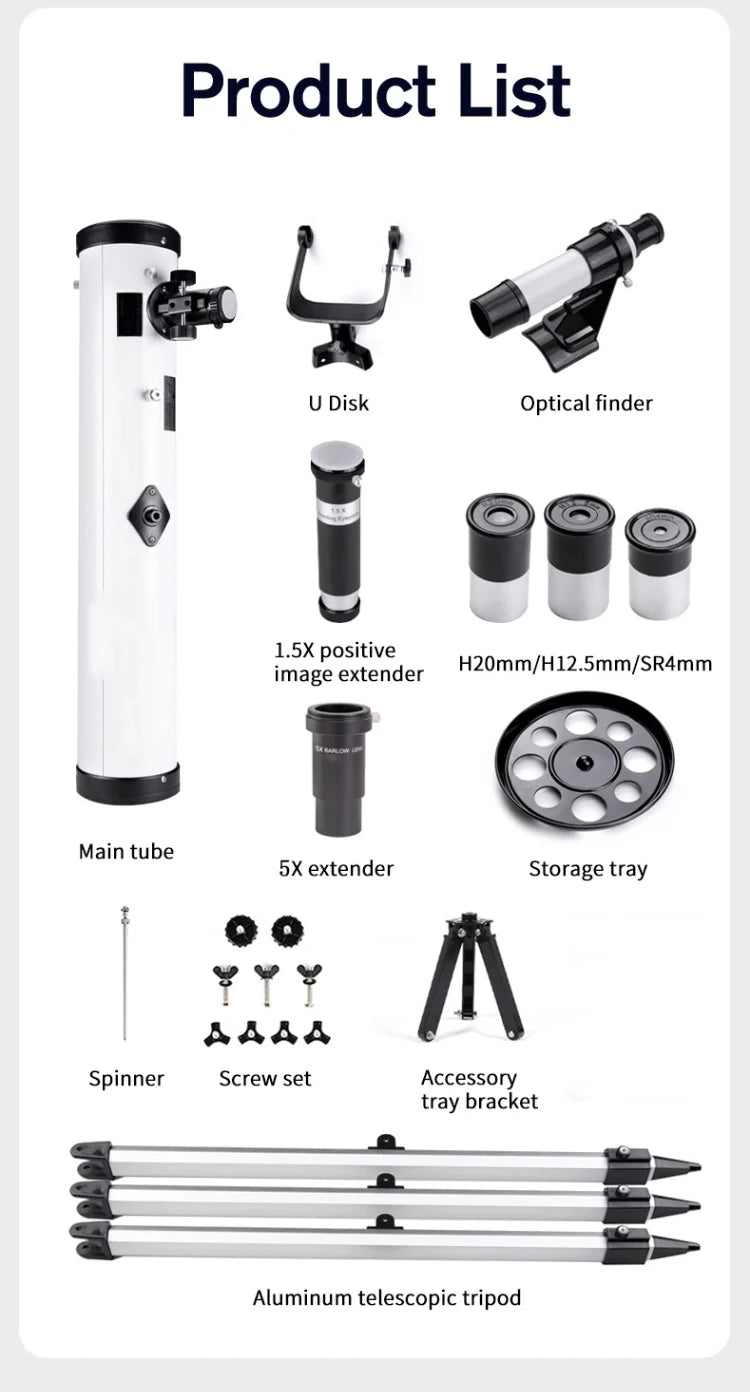 Télescope Astronomique Monoculaire 875X HD avec Filtre Lunaire