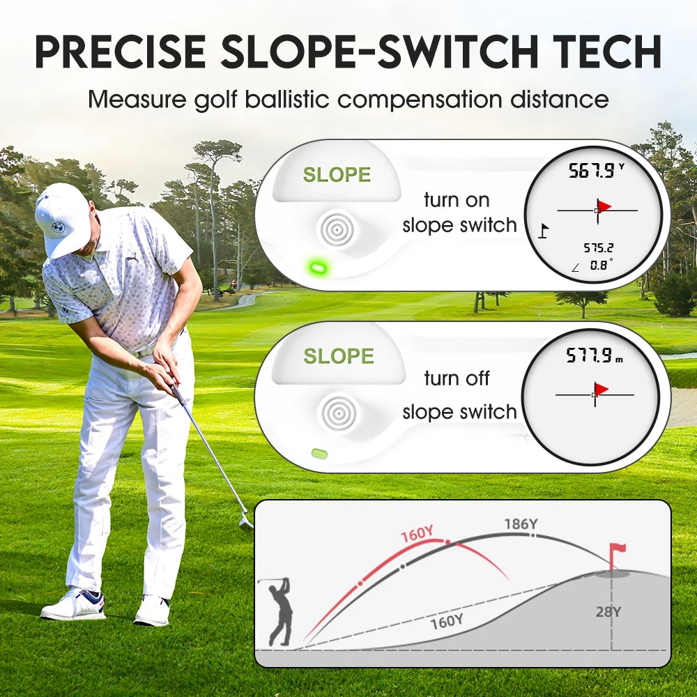 Télémètre Golf avec Compensation de Pente et Verrouillage de Drapeau