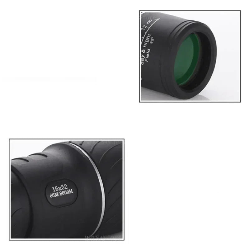 Monoculaire 16X52 HD avec Vision Nocturne et Portée Longue pour Chasse