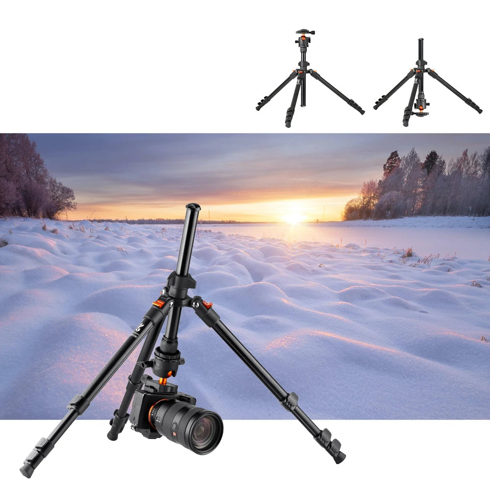 Trépied de Voyage Flexible K&F Concept pour Appareil Photo avec Tête Rotative 360° pour DSLR