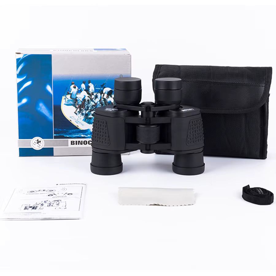 Jumelles 80x80 professionnelles HD 10x avec traitement FMC et châssis robuste pour chasse, camping et randonnée