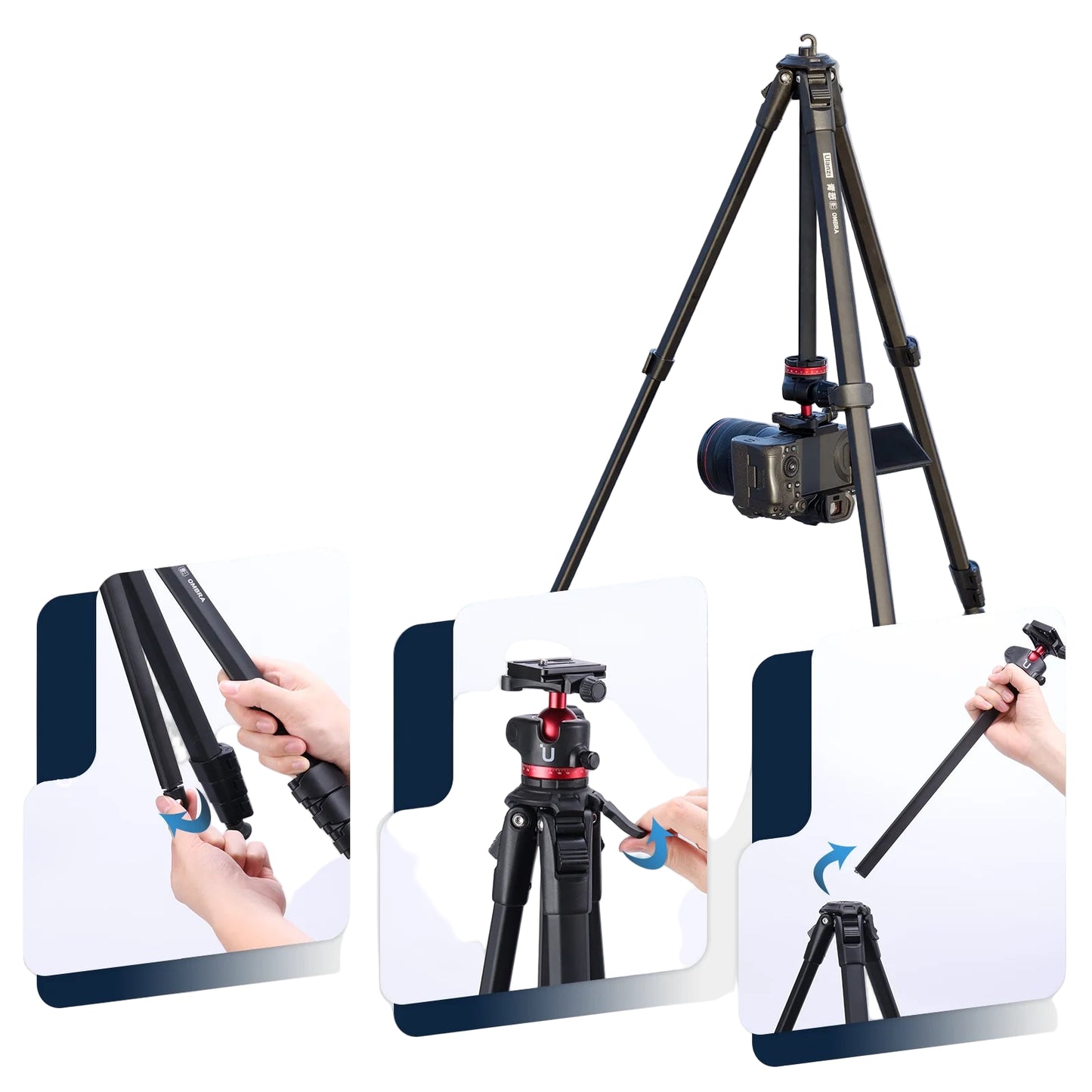 Trépied Photo Vidéo Professionnel en Aluminium pour Appareils Polyvalents