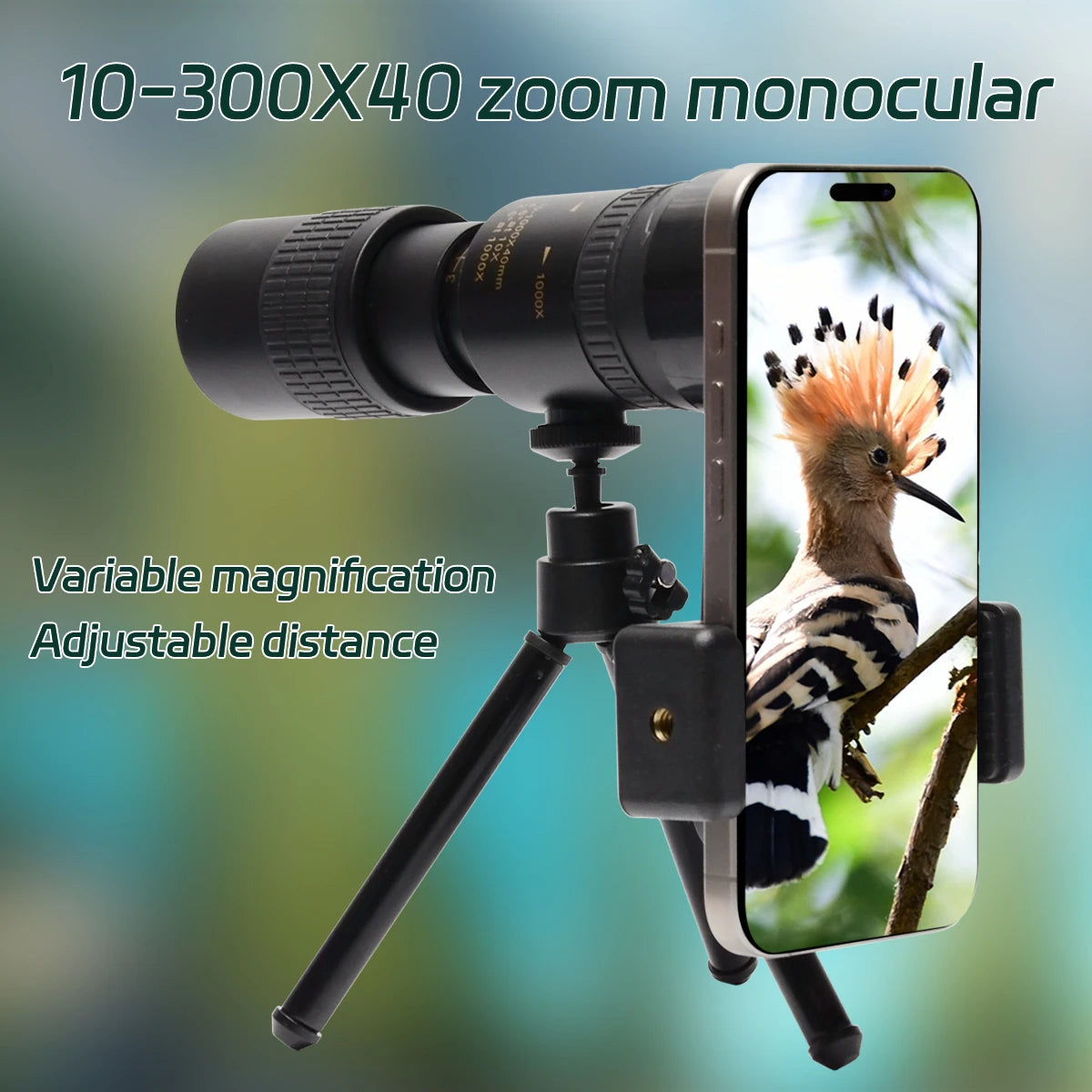 Monoculaire HD 4K BAK4 : Zoom 10-30x, Étanche et Stabilité Avancée