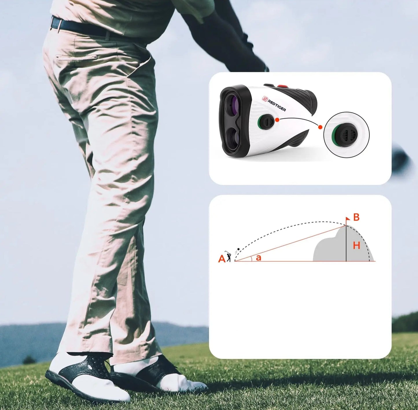 Télémètre Laser Golf 1200M avec Correction de Pente et Grossissement 7x