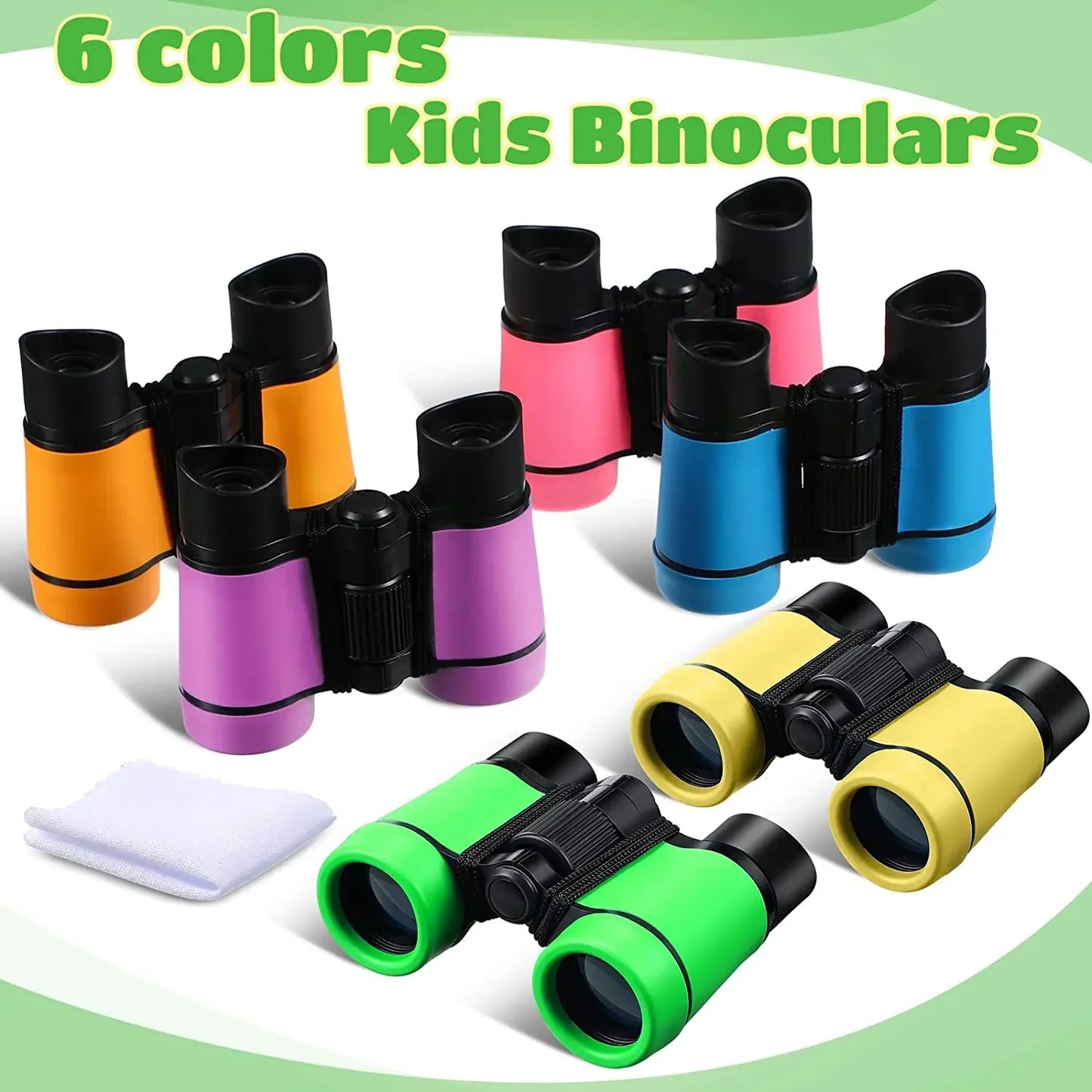 Jumelles Enfant Colorées 4X30mm Résistantes et Légères pour Exploration Nature