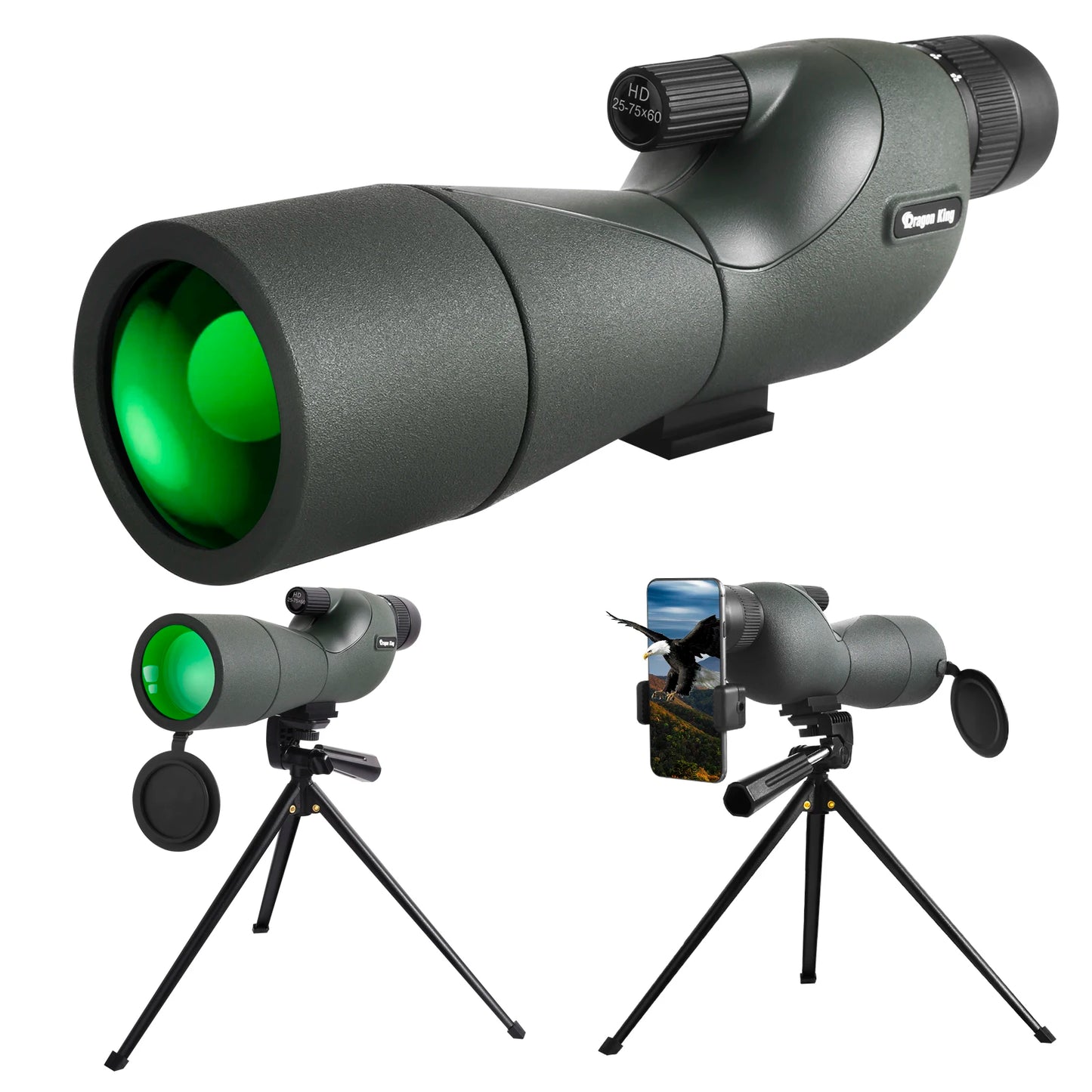 Télescope Monoculaire 25-75x60 avec Zoom Puissant et Étanchéité IPX4