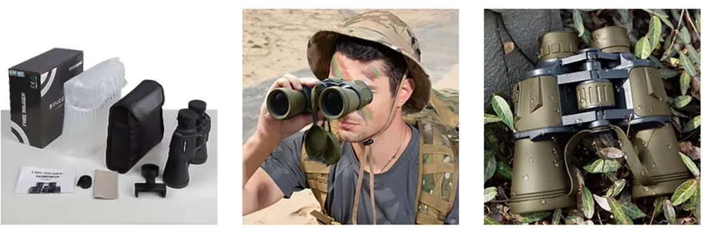 Jumelles Militaires 20x50 avec Adaptateur Smartphone et Prisme BAK4