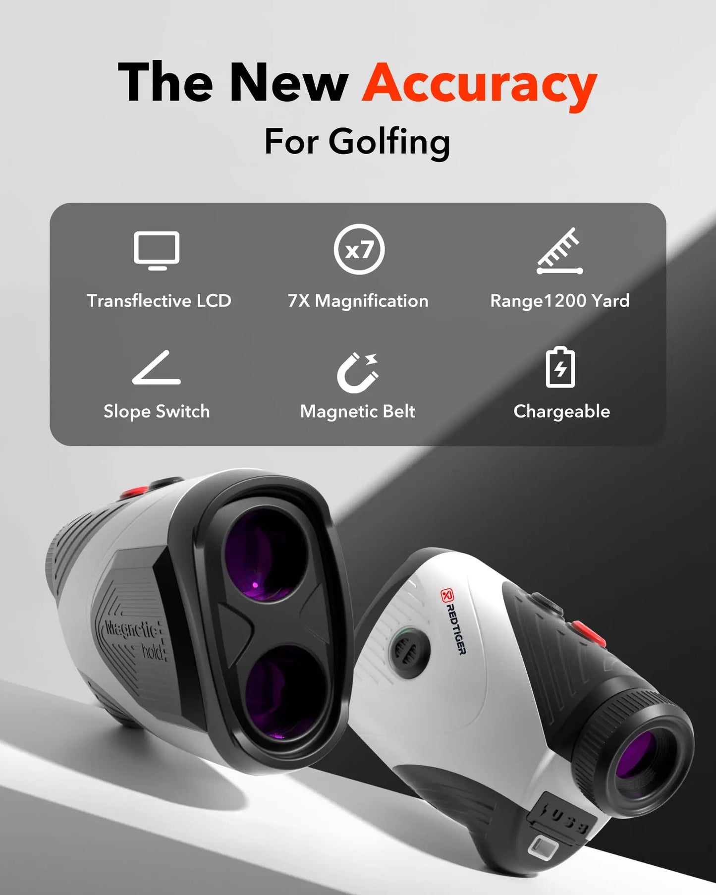 Télémètre Laser Golf 1200M avec Correction de Pente et Grossissement 7x