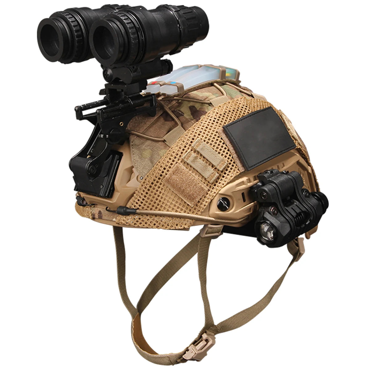 Casque Tactique avec Vision Nocturne et Accessoires pour Activités Extérieures