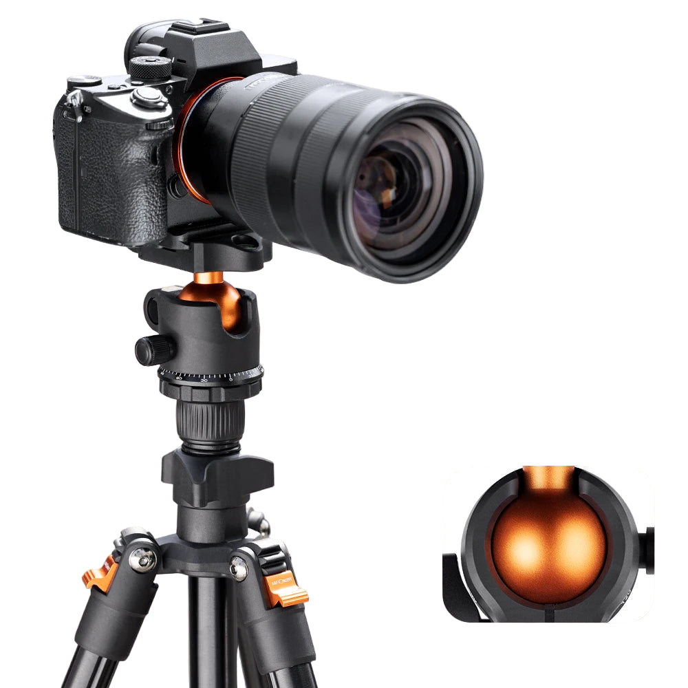 Trépied de Voyage Flexible K&F Concept pour Appareil Photo avec Tête Rotative 360° pour DSLR
