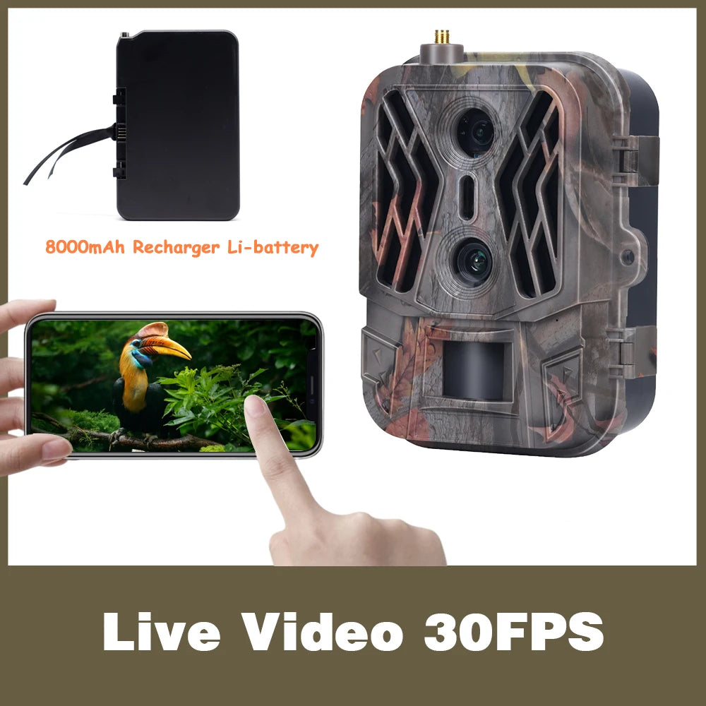 Caméra de Chasse à Vision Nocturne SuntekCam - 4G avec Lentille Double et Vidéo 4K