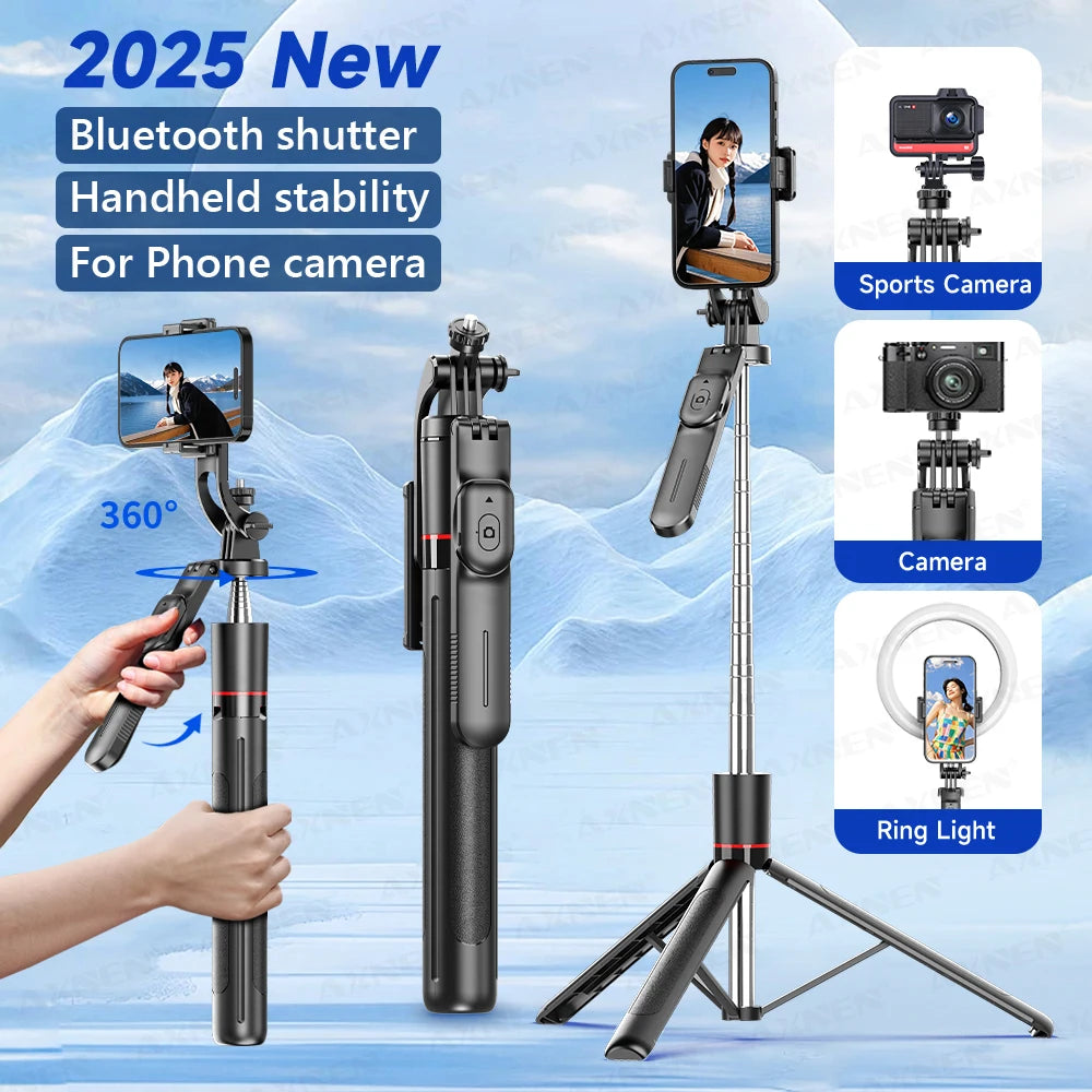 F16 Selfie Stick Trépied : Capture Panoramique 360° et Télécommande Bluetooth