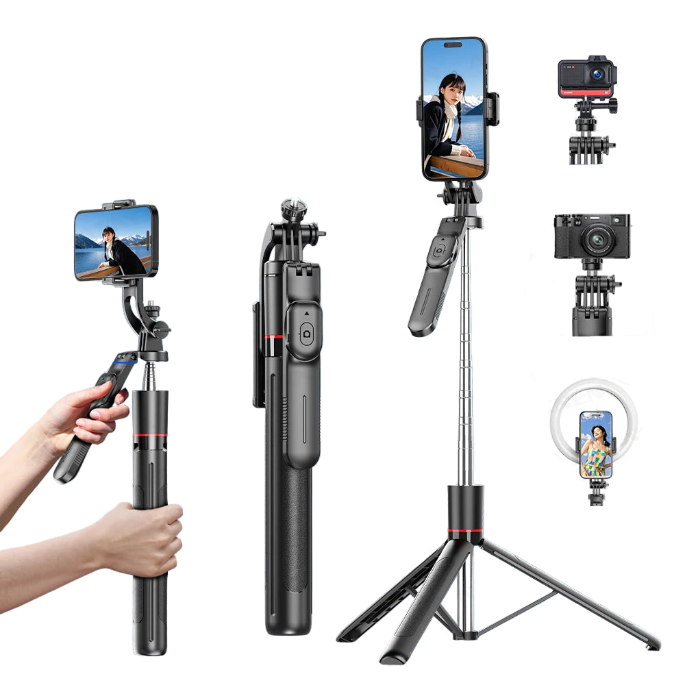 F16 Selfie Stick Trépied : Capture Panoramique 360° et Télécommande Bluetooth