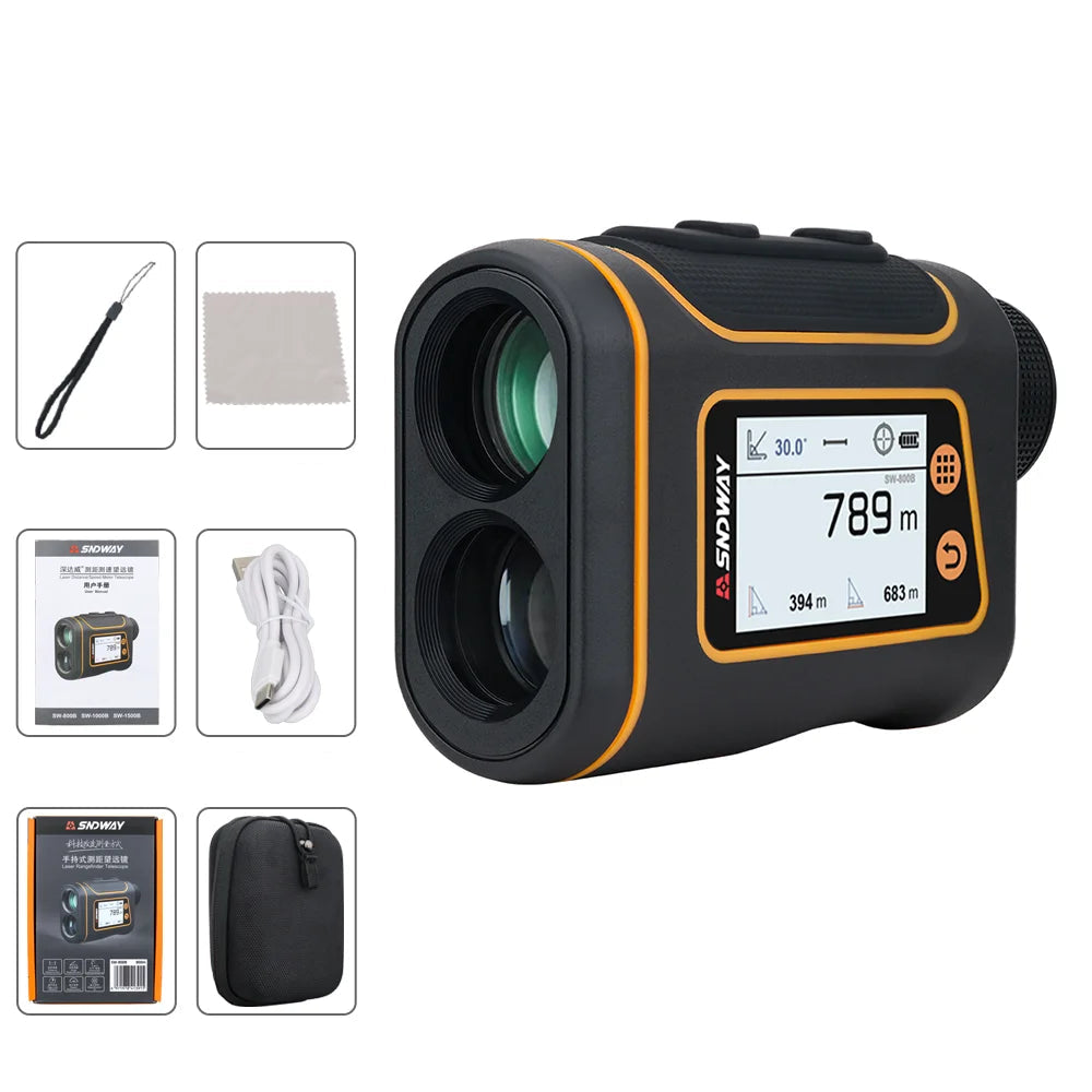 Télémètre Laser SNDWAY SW-600A à SW-1500A – Mesure Longue Distance Golf, Chasse, Outdoor et BTP