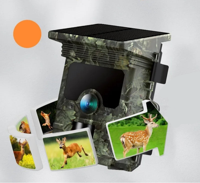 Caméra de Chasse H-201 - 30MP Vision Nocturne Infrarouge avec Panneau Solaire Intégré