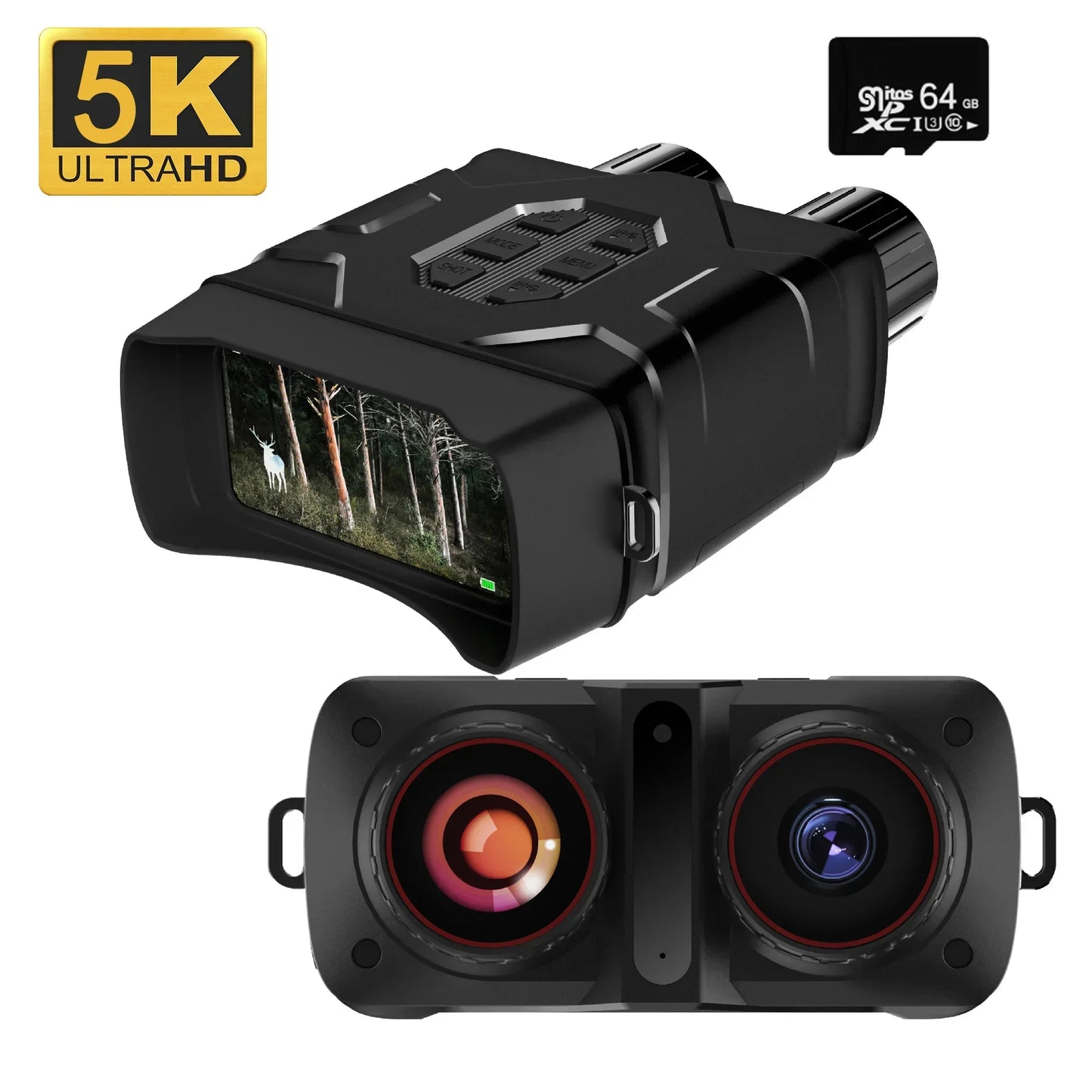 Jumelles de Vision Nocturne 5K UHD pour Observation et Chasse