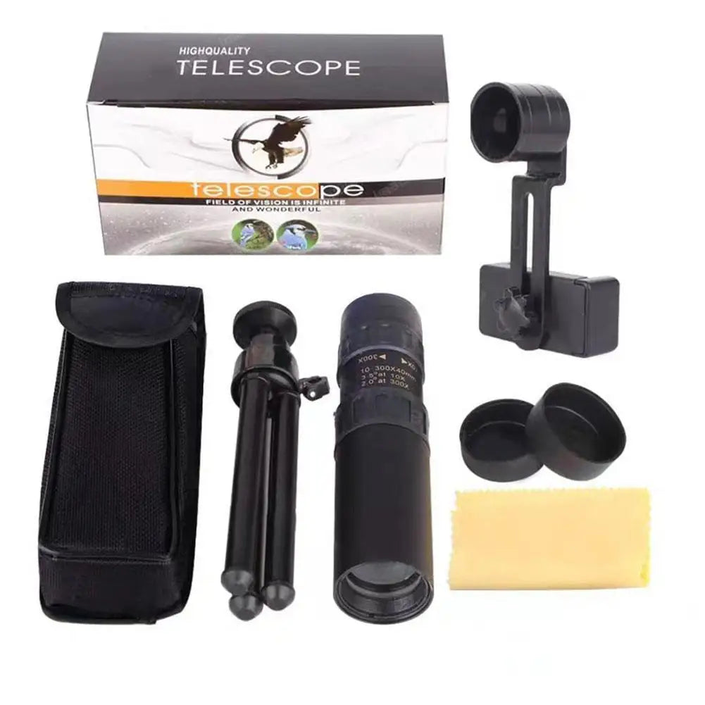 Télescope Monoculaire 10-300x avec Lentille IR et Stabilisation Avancée
