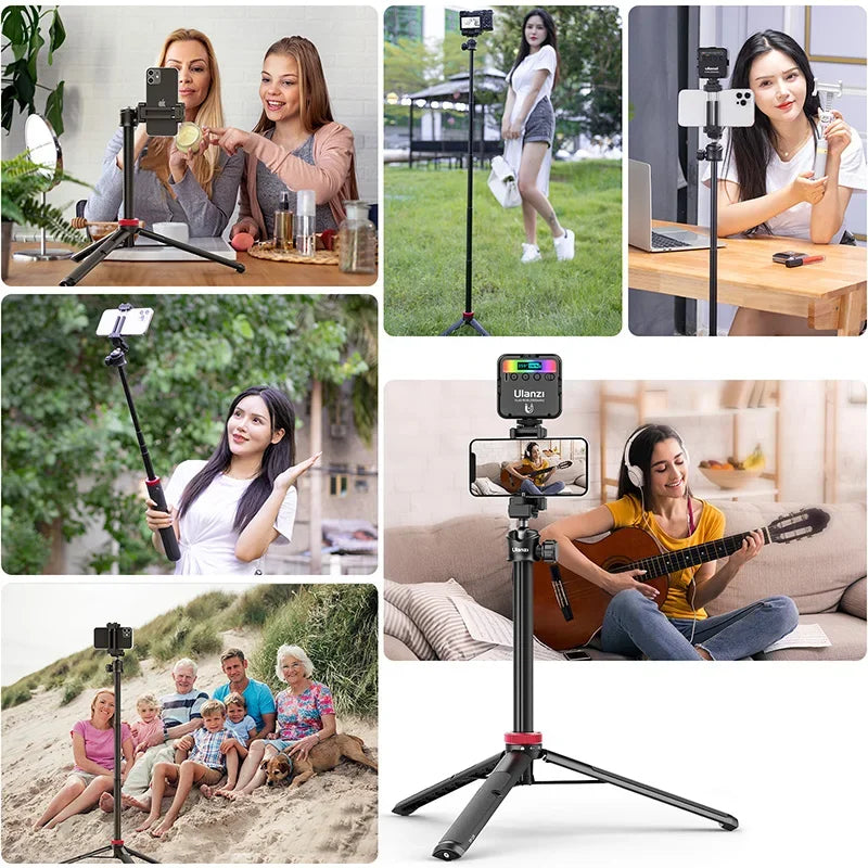 Support Trépied Polyvalent pour Selfies et Vidéo avec Fixation Téléphone