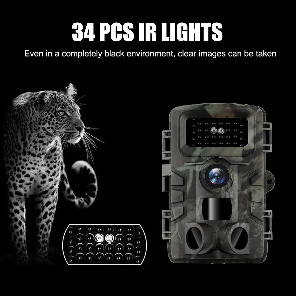 Caméra de Chasse Nocturne PR700 - 36MP avec Vision Infrarouge et Détection Rapide