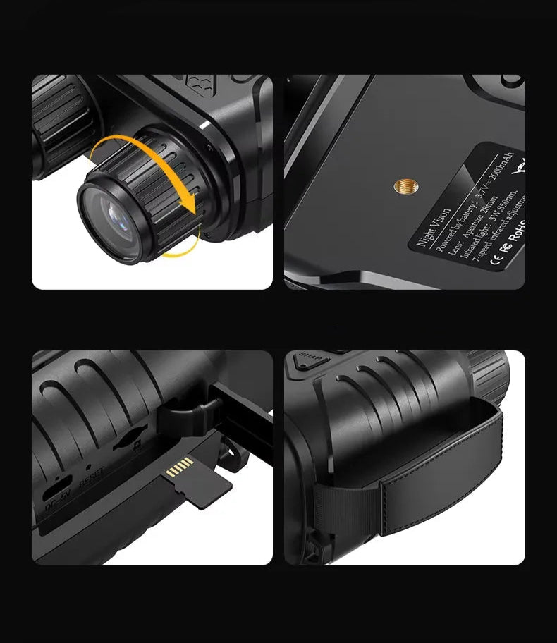 Jumelles Numériques 1080P avec Vision Nocturne Infrarouge et Écran IPS 2.8”