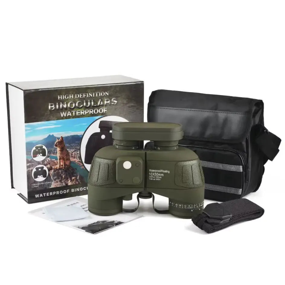 Jumelles Marines 10x50 Étanches avec Compas et Vision Nocturne