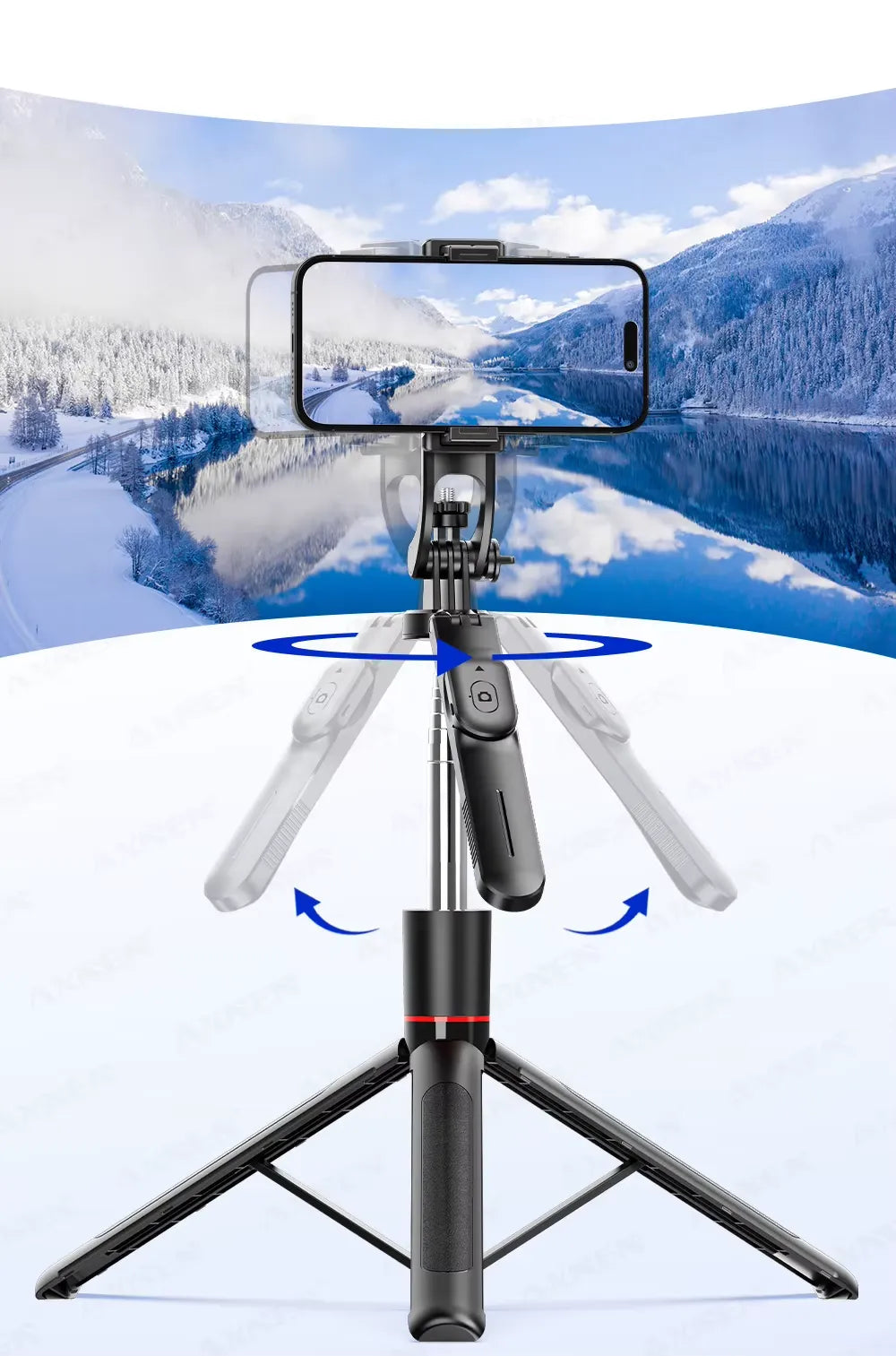 F16 Selfie Stick Trépied : Capture Panoramique 360° et Télécommande Bluetooth