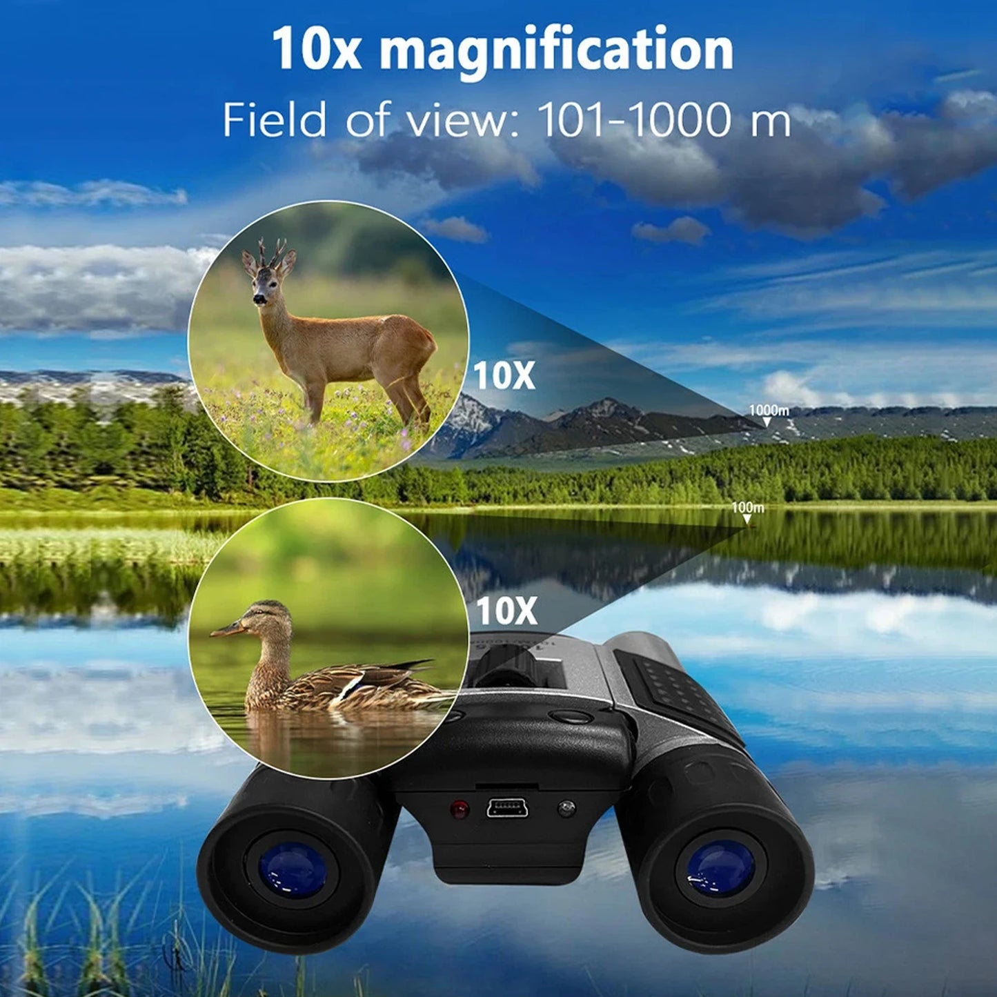 Jumelles Numériques 10x Zoom avec Capteur CMOS et Enregistrement Vidéo
