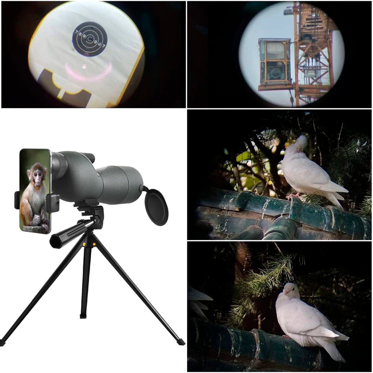 Télescope Monoculaire 25-75x60 avec Zoom Puissant et Étanchéité IPX4