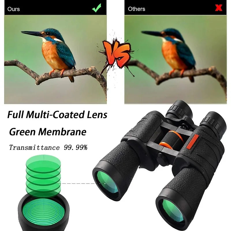 Jumelles 20x50 Professionnelles Étanches avec Prisme BAK4 pour Observation Longue Distance