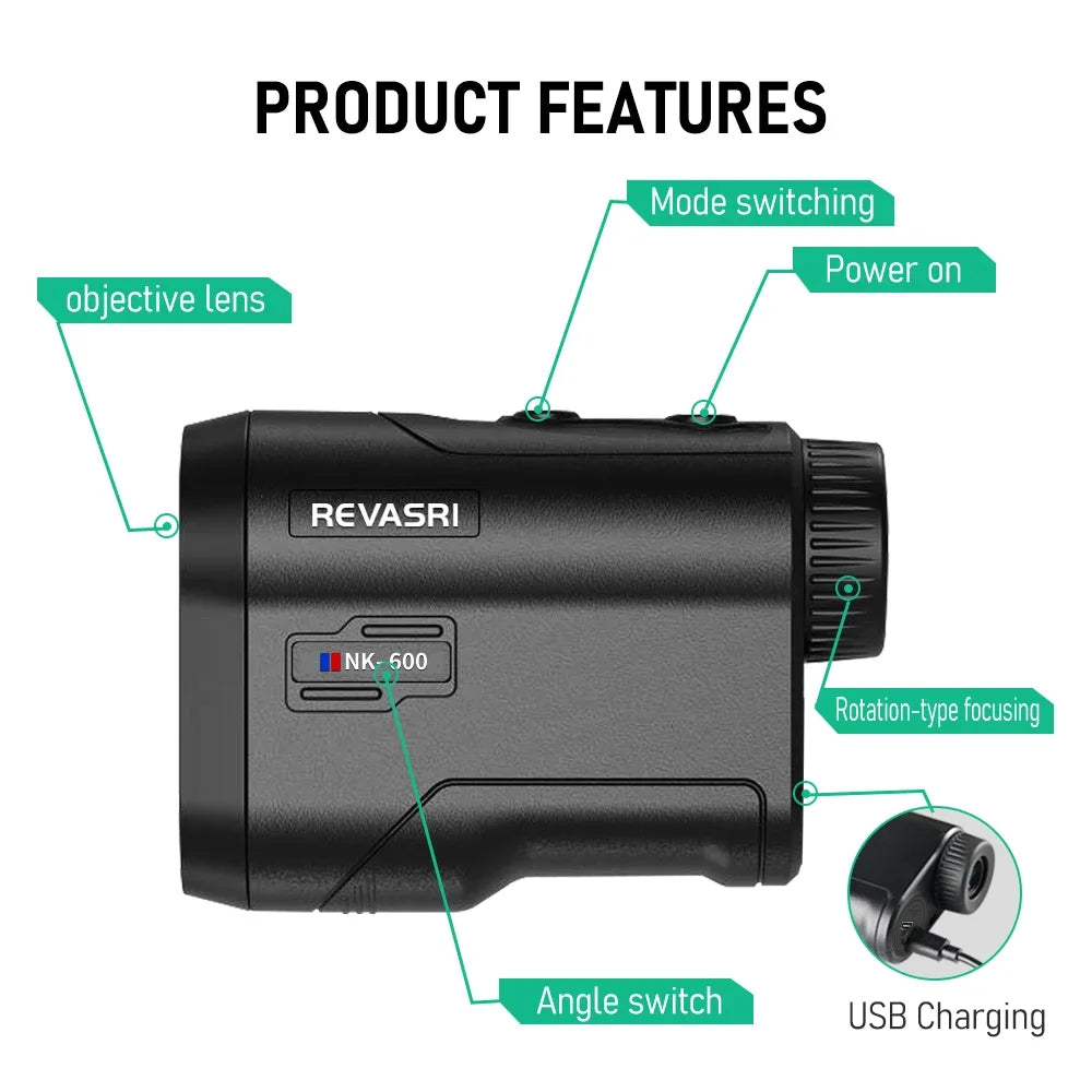 Télémètre Laser de Golf avec Compensation de Pente et Recharge USB-C