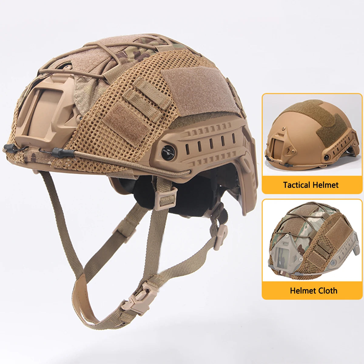 Casque Tactique avec Vision Nocturne et Accessoires pour Activités Extérieures