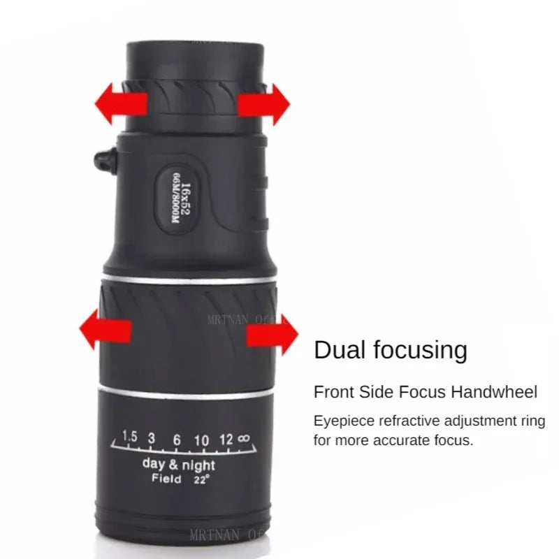 Monoculaire 16X52 HD avec Vision Nocturne et Portée Longue pour Chasse