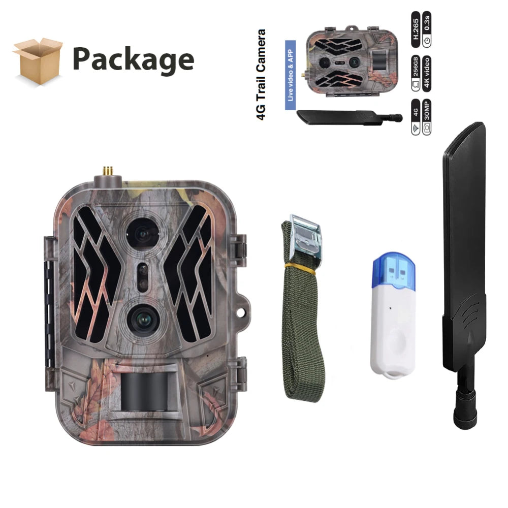 Caméra de Chasse à Vision Nocturne SuntekCam - 4G avec Lentille Double et Vidéo 4K