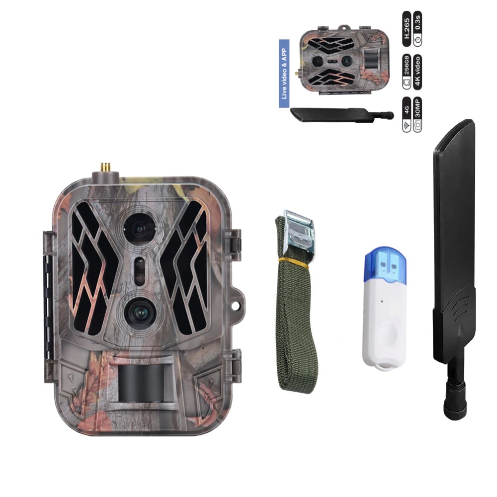 Caméra de Chasse à Vision Nocturne SuntekCam - 4G avec Lentille Double et Vidéo 4K