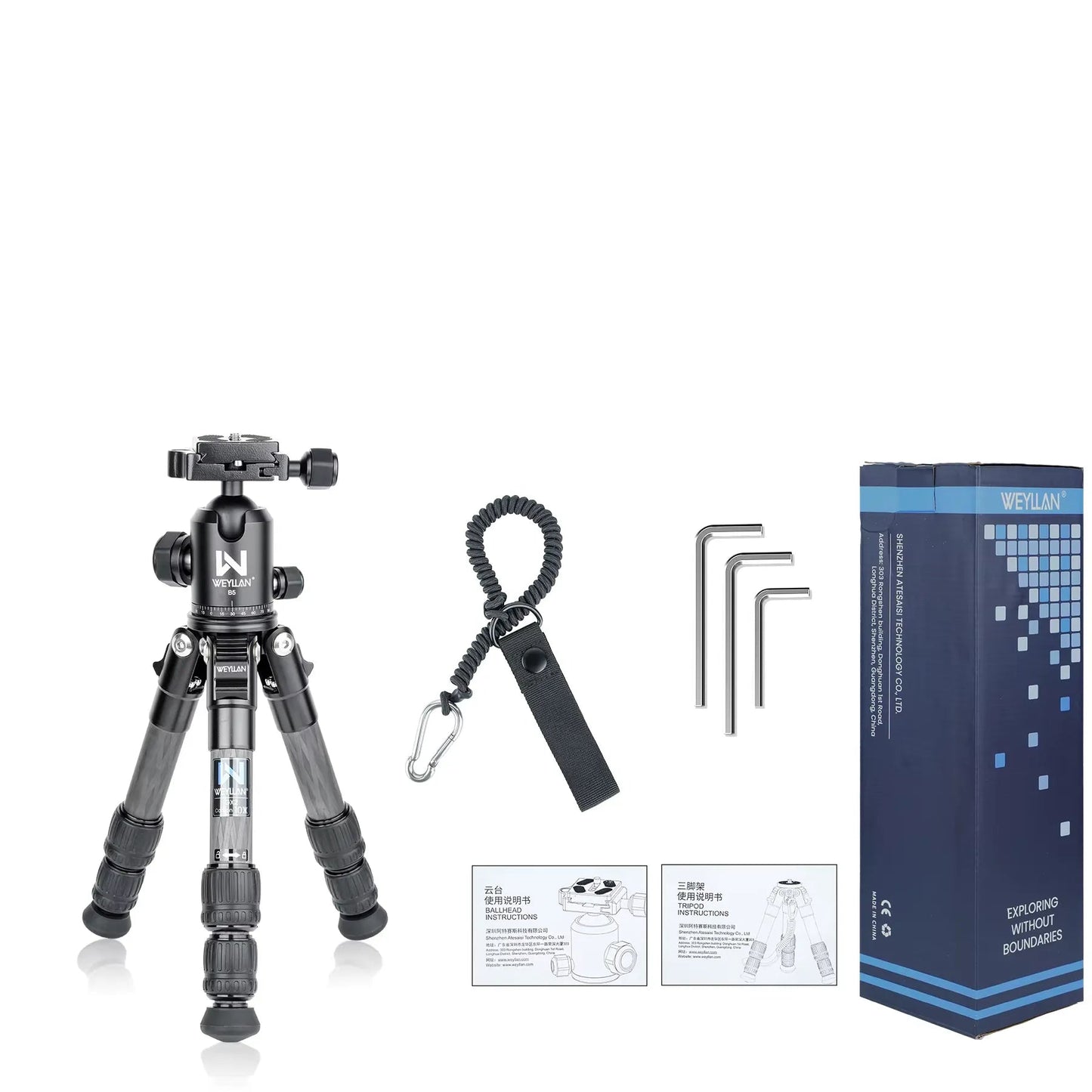 Trépied de Table Léger WEYLLAN GX2 en Fibre de Carbone pour Appareil Photo DSLR 10kg