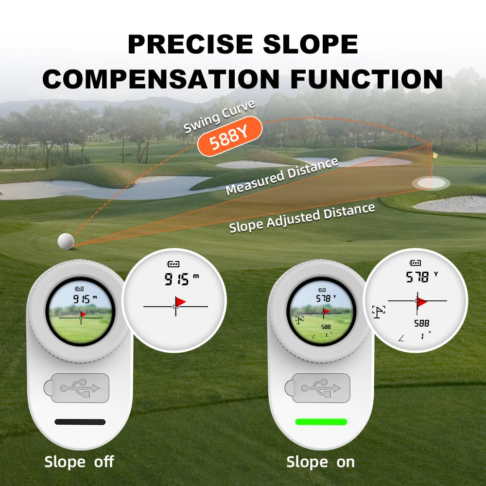Télémètre de Golf Compact avec Compensation de Pente et Vibration