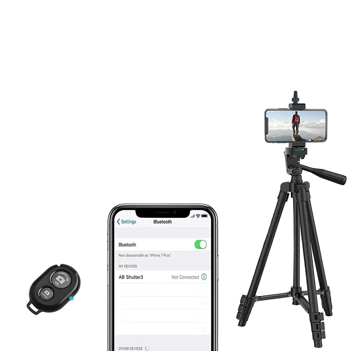 Trépied Photo Universel avec Télécommande Bluetooth et Support Léger pour Smartphone