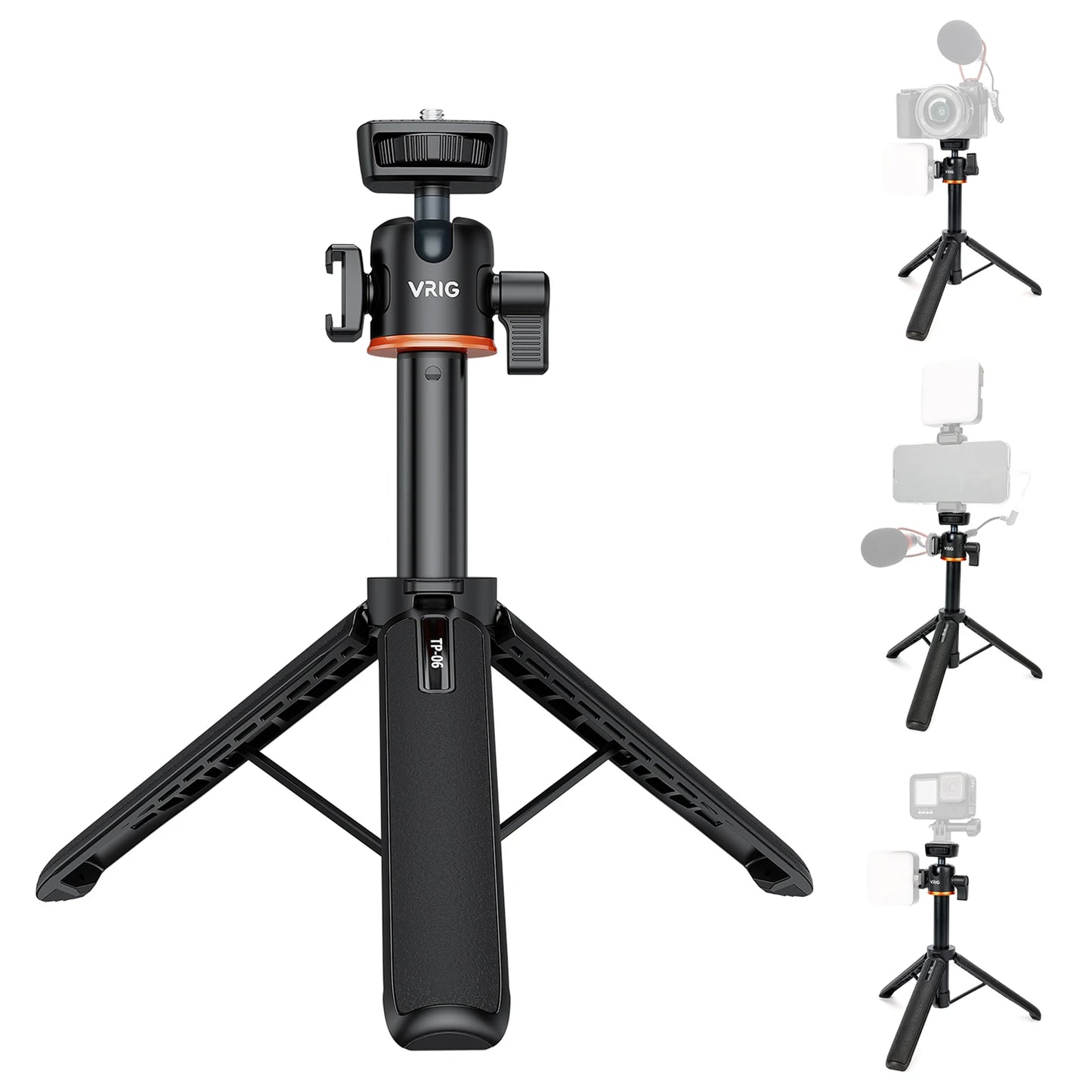 Trépied Léger et Réglable VRIG TP-08 pour Appareils Polyvalents