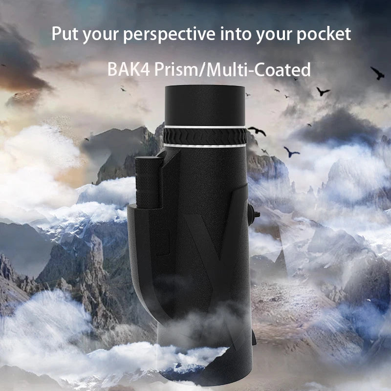 Monoculaire HD 500x Longue Portée Étanche avec Prism BAK4 et FMC