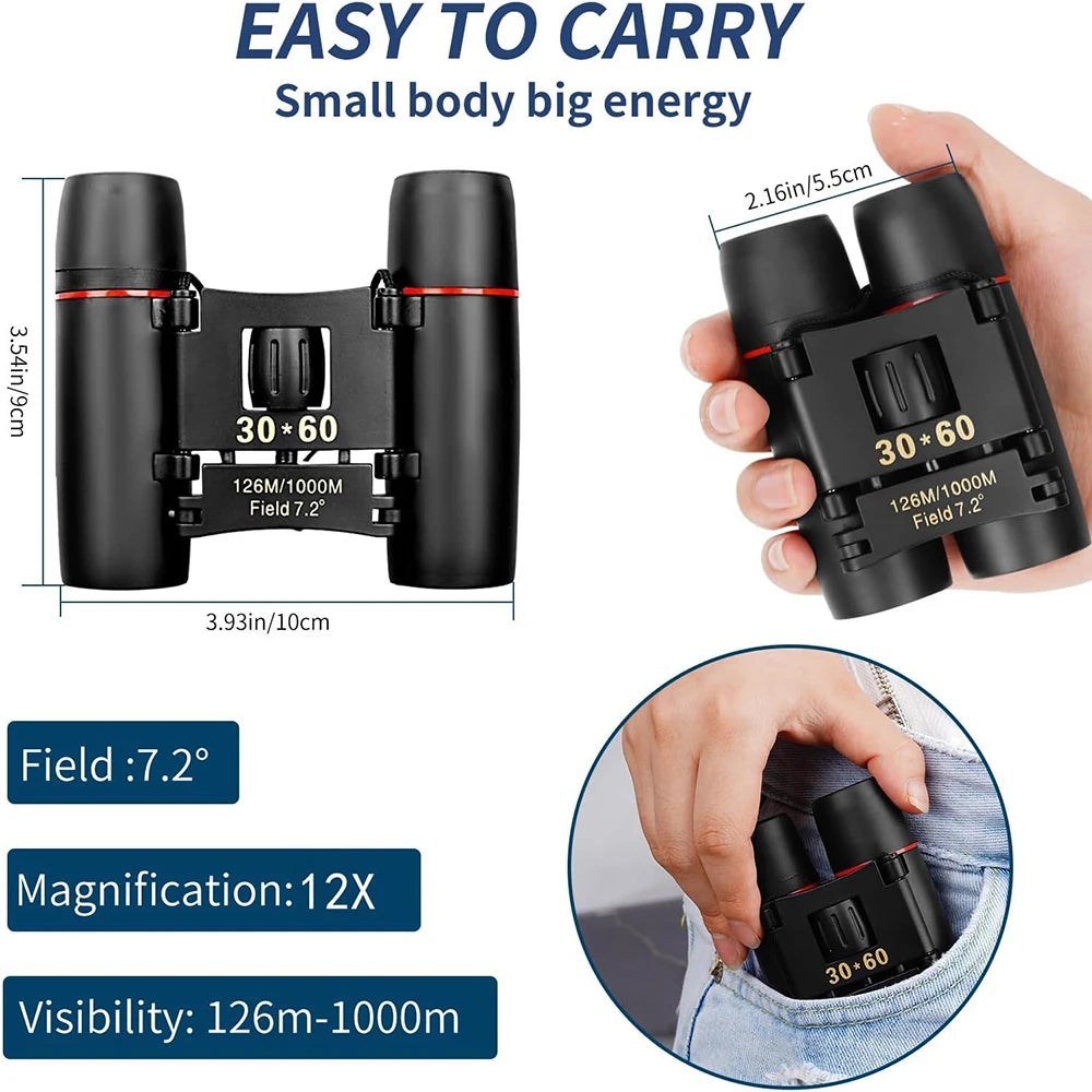 Jumelles Compactes de Poche pour Observation et Spectacles - Haute Définition