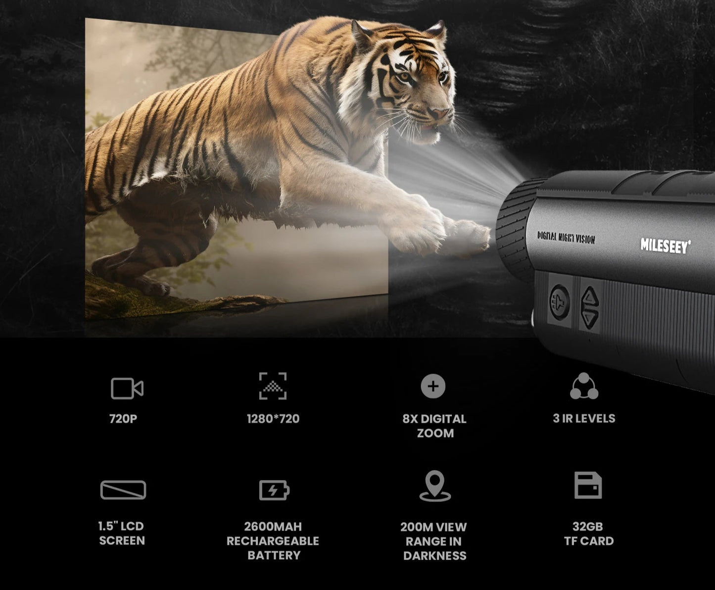 Jumelles Vision Nocturne Avancée avec MILESEEY NV20 Télémètre Intégré pour Chasse et Observation