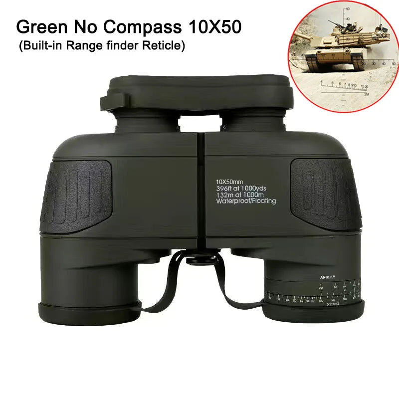 Jumelles Marines 10x50 Étanches avec Compas et Télémètre Intégrés