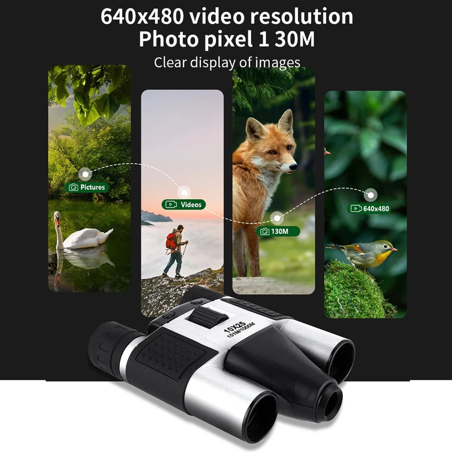 Jumelles Numériques 10x Zoom avec Capteur CMOS et Enregistrement Vidéo