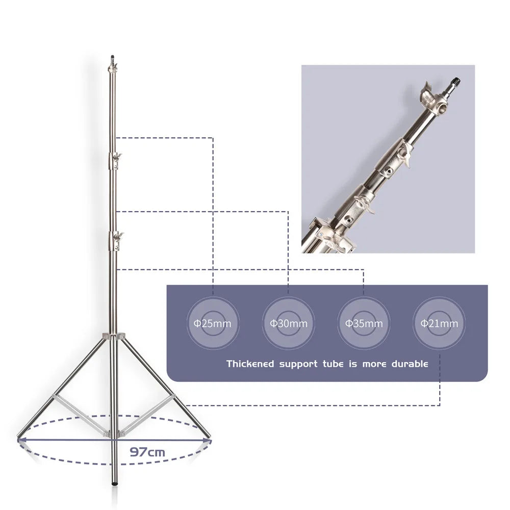Trépied Professionnel Inoxydable Super Stable pour Studio et Photographie