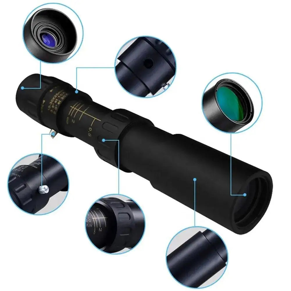 Télescope Monoculaire 10-300x avec Lentille IR et Stabilisation Avancée