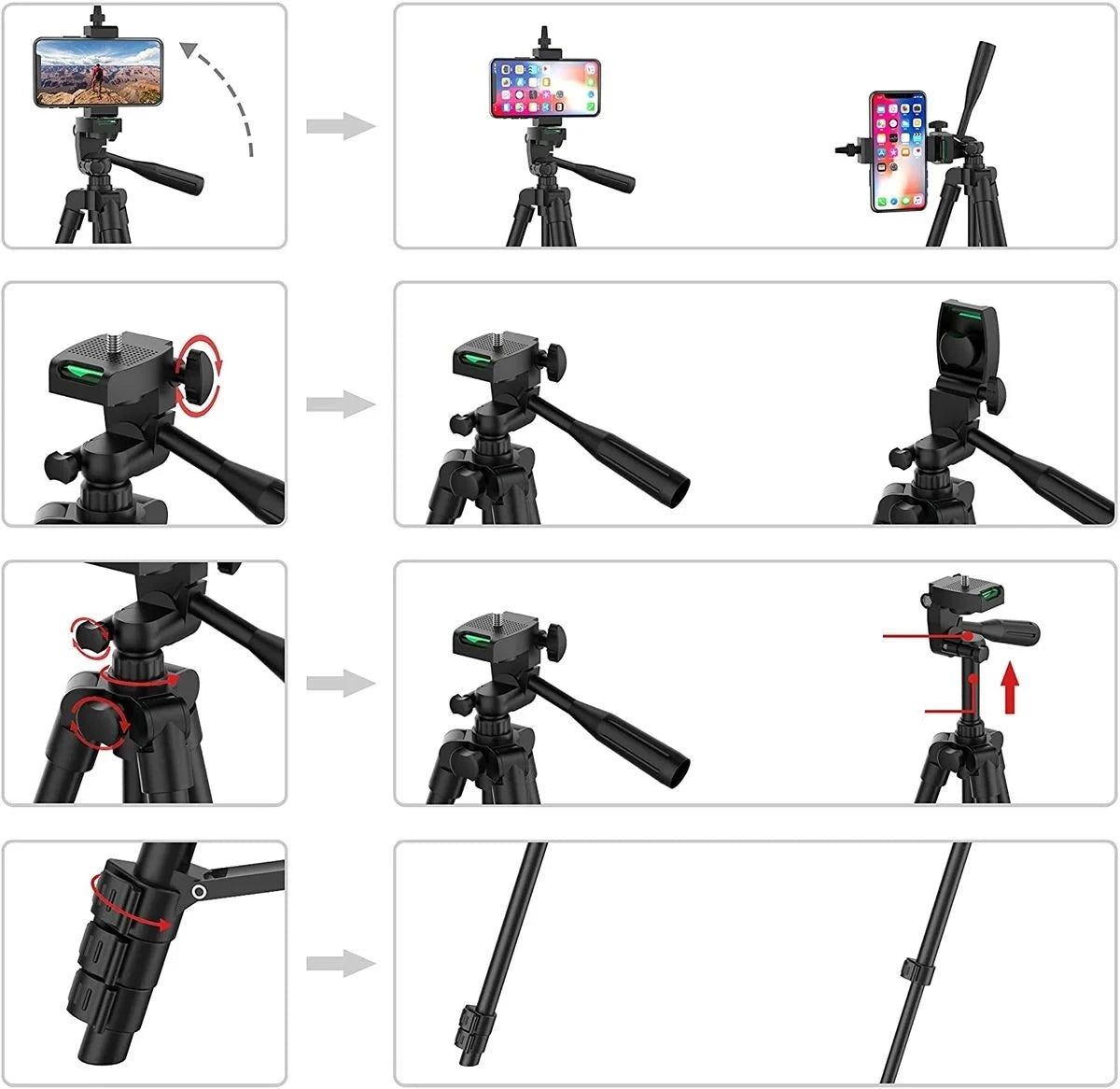 Trépied Photo Universel avec Télécommande Bluetooth et Support Léger pour Smartphone